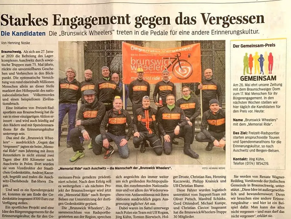 Der Memorial Ride – für den Gemeinsam-Preis der Braunschweiger Zeitung nominiert!